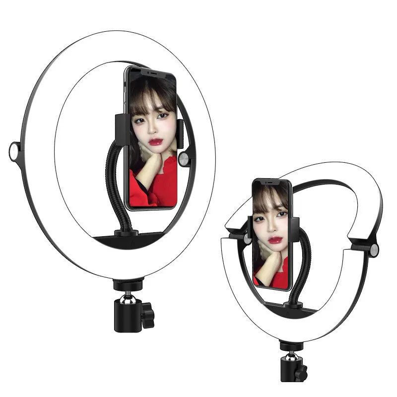 New foldable photography ringlight selfie tiktok living video fill light 10inch led ring light with tripod stand right light
