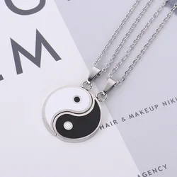 Hot selling stainless steel yin  yang necklace men and women gossip pendant couple necklace personality Tai Chi necklace