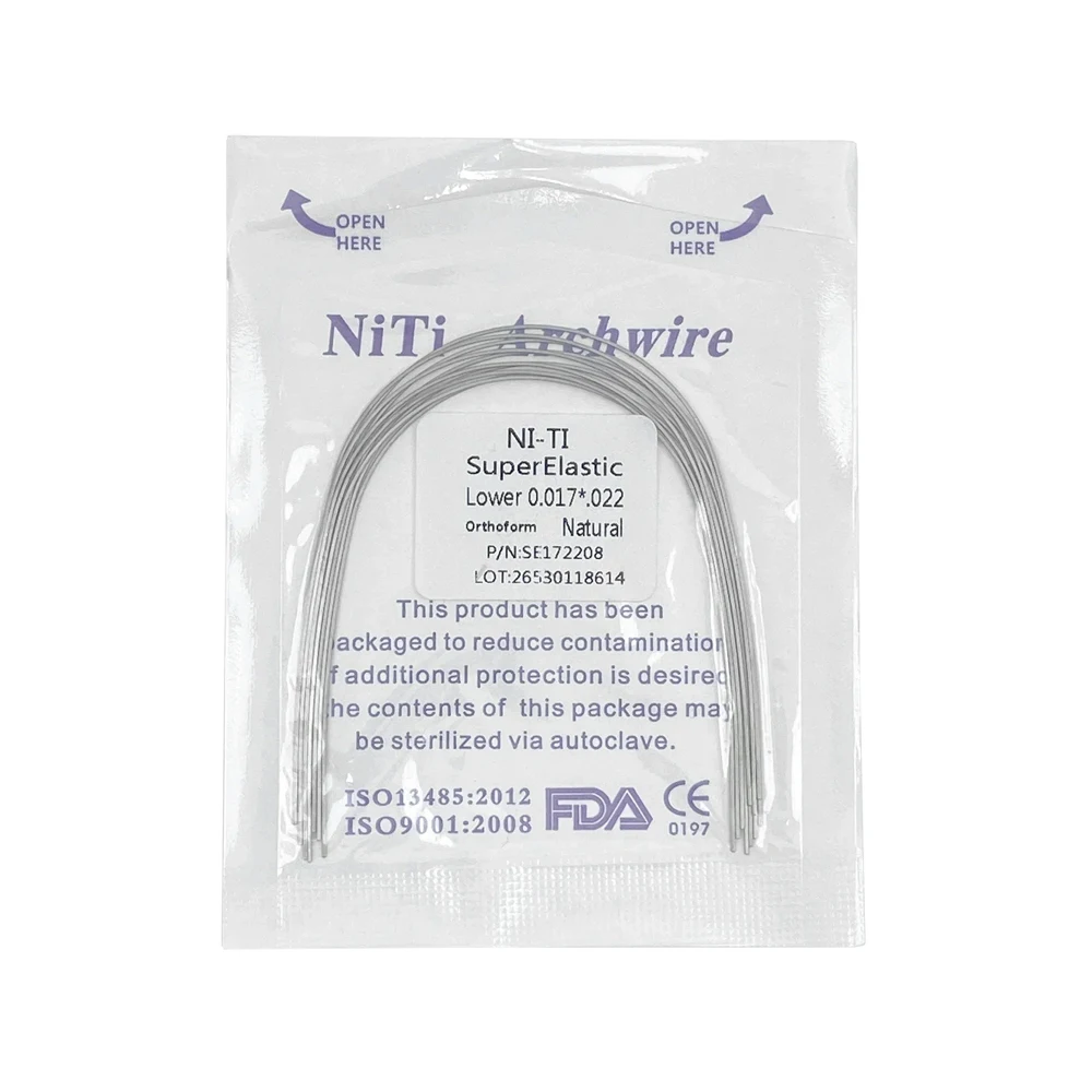 Dental Arch Wires Niti Ovoid/Natural Form Round Rectangular Super Elastic