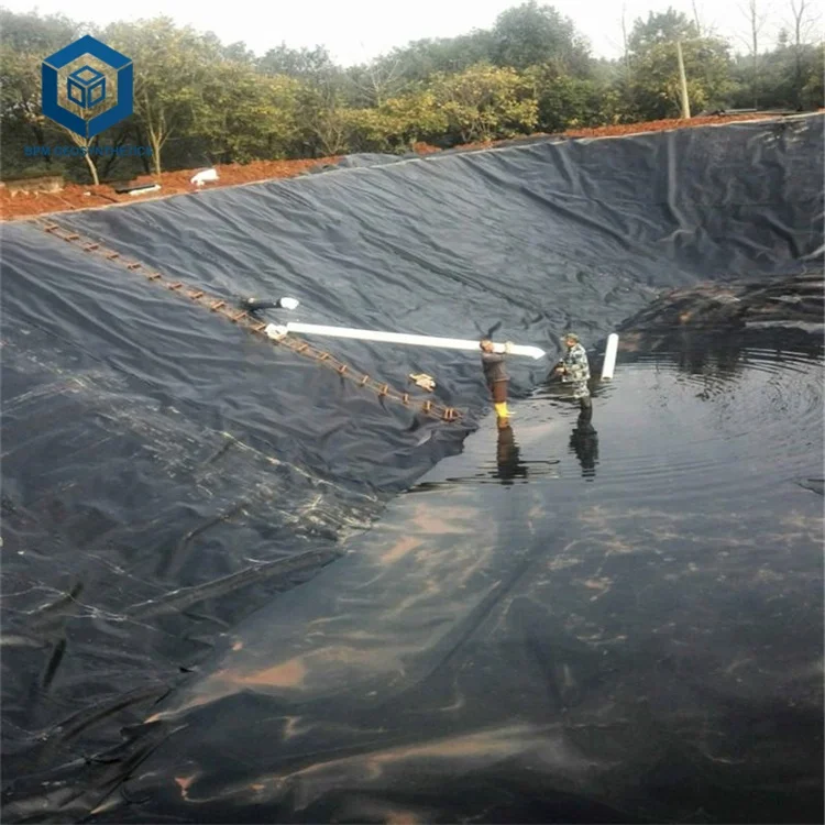 HDPE Geomembrane Impermeable Pond Pool Liner Waterproof PE Black Plastic Pond Liner Sheet Construction Roll
