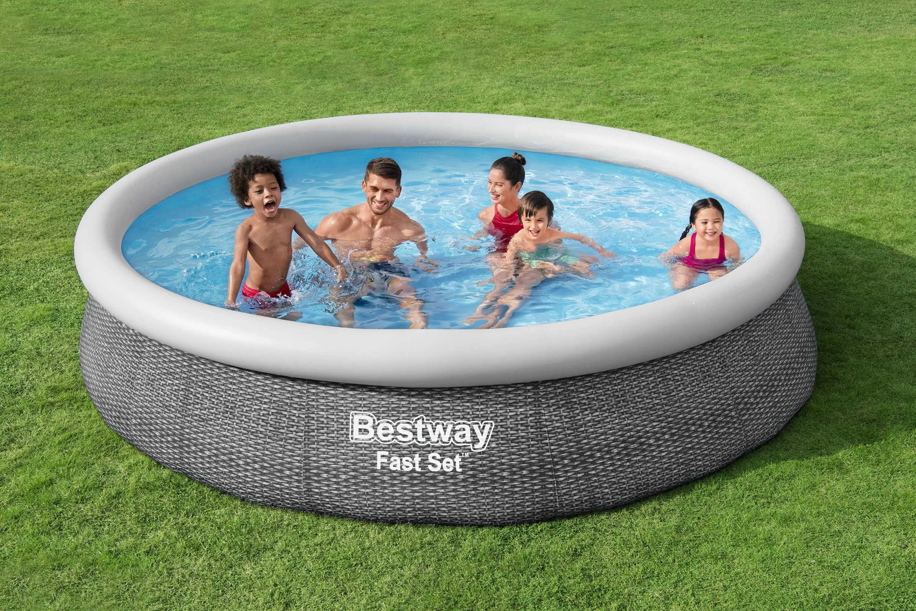 Bestway 57445 Портативный Открытый Семейный трапециевидный надувной бассейн для детей и взрослых