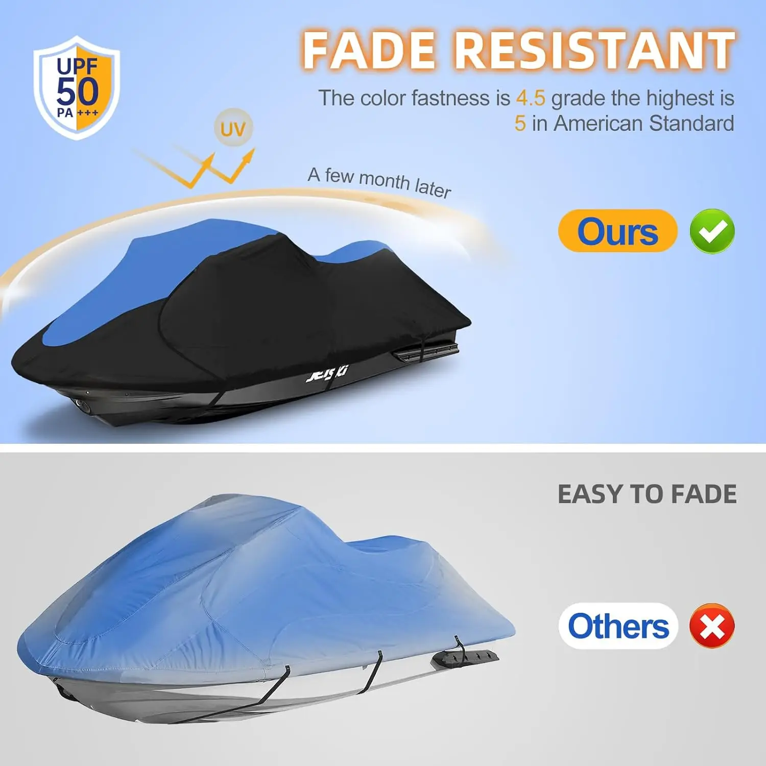 Jet Ski Cover Boat Cover Trailerable Seadoo Cover PWC Cover Fits Seadoo, Kawasaki, Jet Ski Watercraft Cover