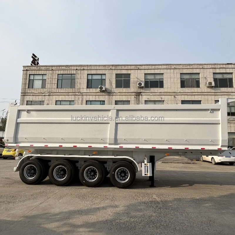 10 meter rear 40 Cubic Meter Tipper Semi Truck  square and U-shaped straight tipping trailer