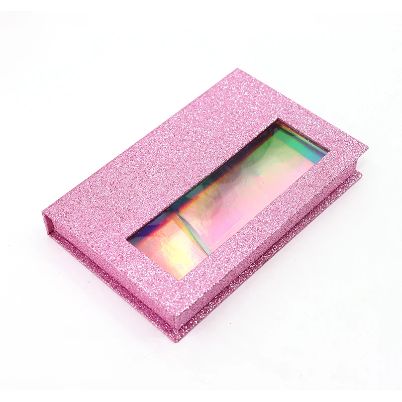 Private Label Custom 3D High Quality Mink Lashes Fake Eyelashes Empty Press On Nails Box Packing False 25mm Eyelash With Window