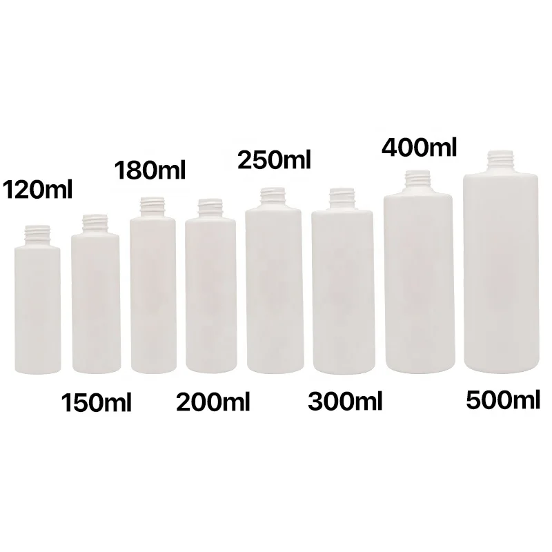 Empty shampoo lotion bottle 100ml 120ml 250ml 500ml white PET plastic body toner lotion bottles