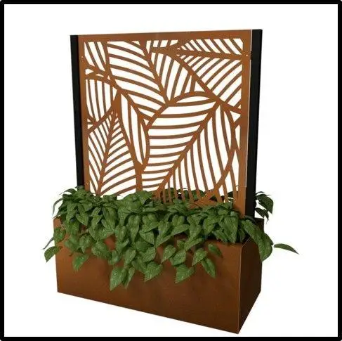 На открытом воздухе выветривания Corten стальная экран ящик для комнатных растений