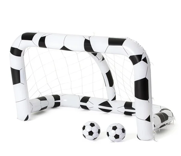 Kids Toys Inflatable  Soccer Ball Set with 2 Goals classical Black & White colors includes Goal Net Garden Stakes Anchors