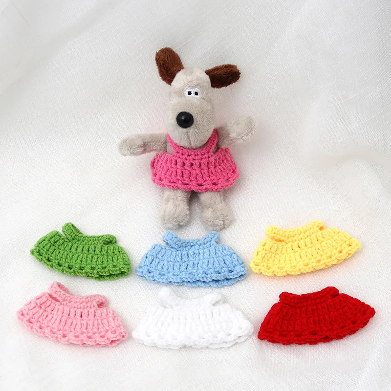 Dog Doll Accessories Knitted Skirt Sweater Knitted Bear Clothing Material Knitted Doll Hat