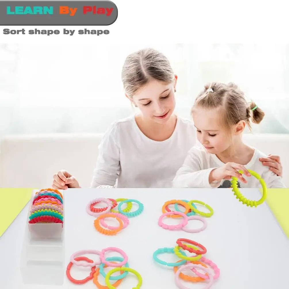 Wholesale Plastic Educational Plastic Toy Lacing Chain Toys Ring Plastic Diy Chain Link Toy