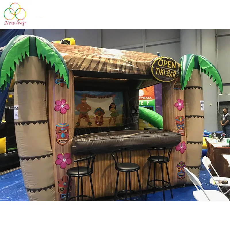 fun food concession stand booth with air blower inflatable tiki bar