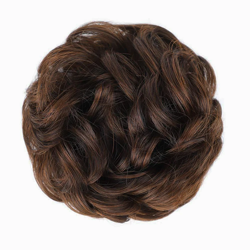 fujia Curly Chignon Hair Bun Cola De Caballo Pelo Fibra Natural Synthetic Hair Ring Wrap On Messy Hair Ponytails Bun