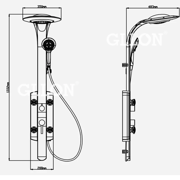 
Bathroom Shower Wall Rainfall Shower Panel Set Bathroom Faucet Shower System Set Hot and Cold Water Tap Mixer Torneira 