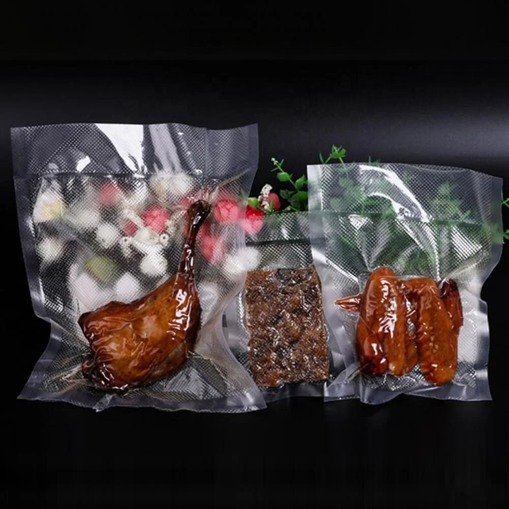 Customized biodegradable plastic textured black embossed nylon food savers vacuum packing bags