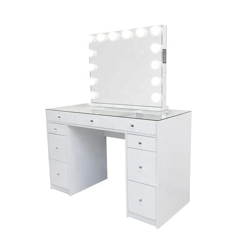 salon lighted makeup vanity make up dressing table with lighted mirror