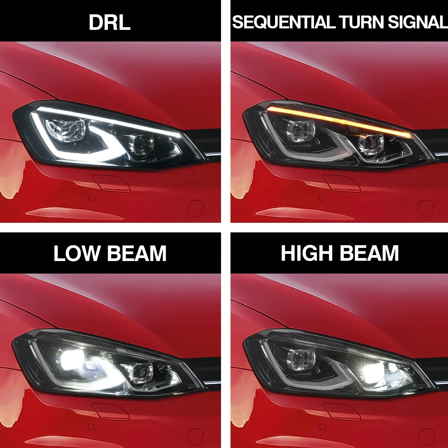 Архаическая светодиодная фара с DRL Дальний свет 2008 2009 2010 2011 2012 2013 2014 передние фары для Golf 6 MK6