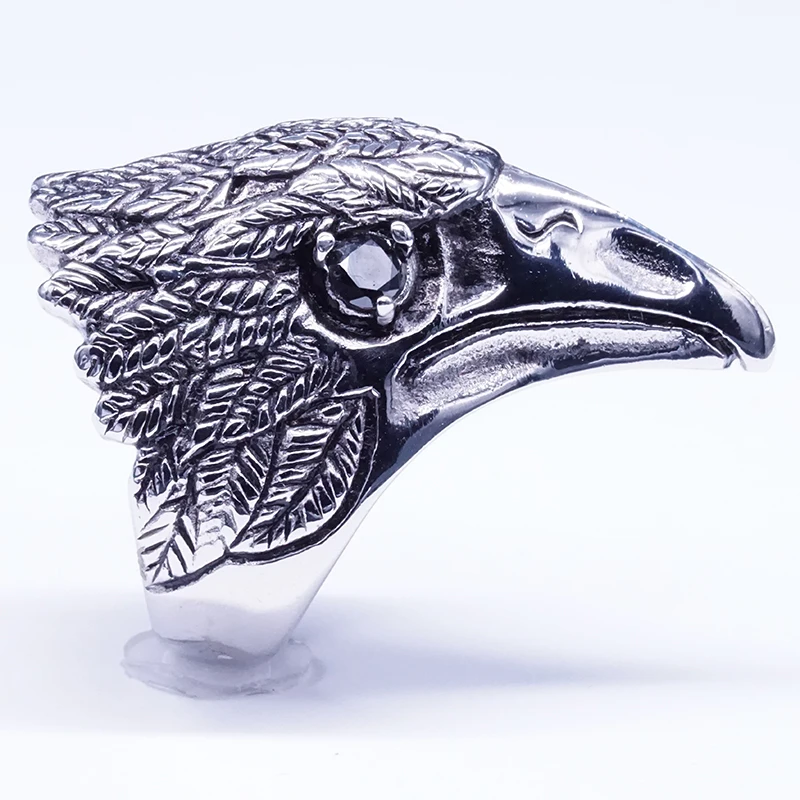 Нержавеющая сталь Орел кольцо с красными хрустальными глазами в стиле панк для мужчин ювелирные изделия кольцо в стиле хип-хоп байкерские классная верхняя одежда для ювелирных изделий