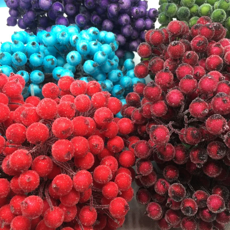 Artificial Red Foam Berry Picks Branch Blossom Flower Christmas Decorative Artificial Berry