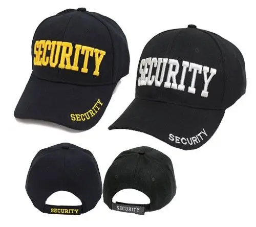 Wholesale 3D Embroidery Logo Baseball Cap Black Security Hat Security Cap Black Cap