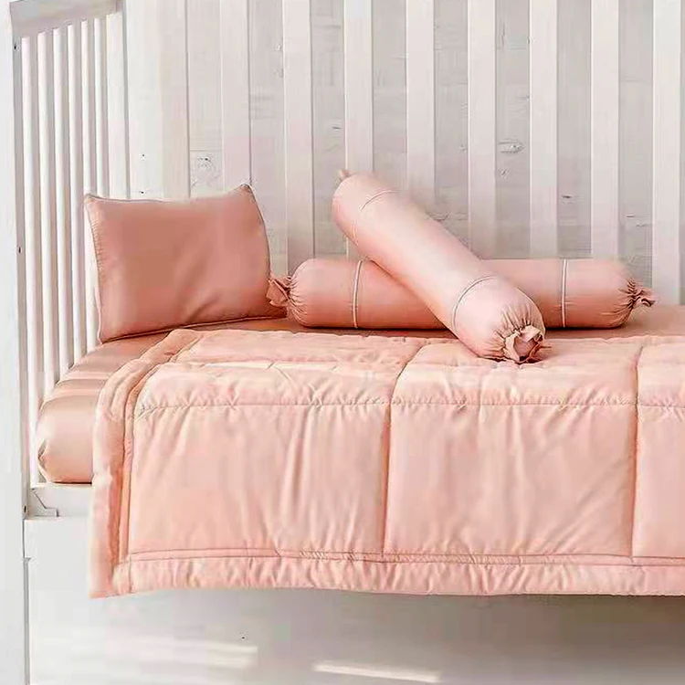 bamboo baby hole pillow set fitted Quilts crib sheet Sleep Bed Covers 3 Piece Baby Bedding