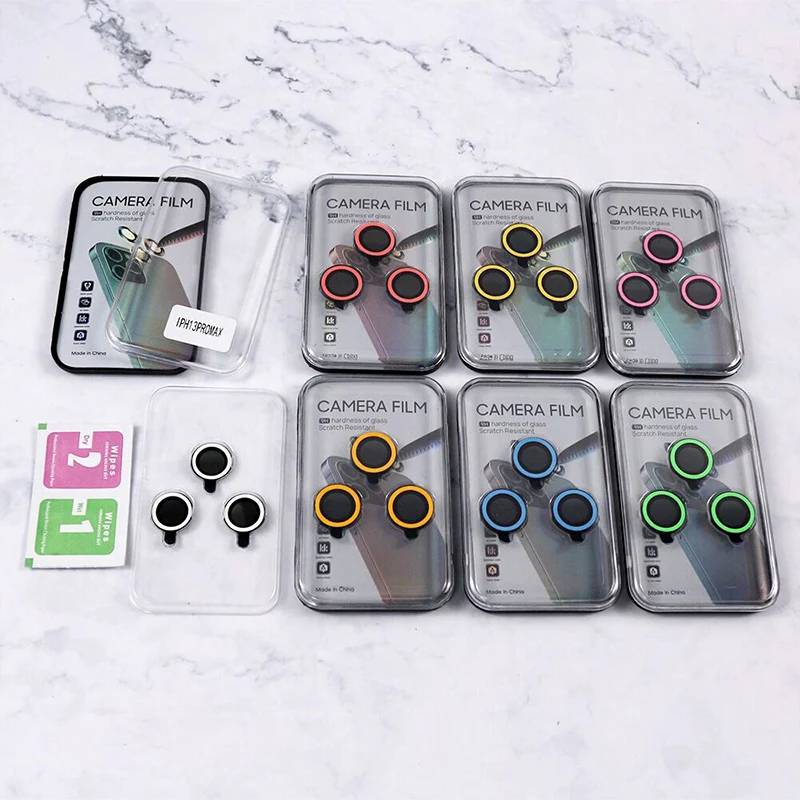 Горячая Распродажа Защита объектива камеры сотового телефона для iPhone 14 13 светящийся флуоресцентный с защитой от царапин и
