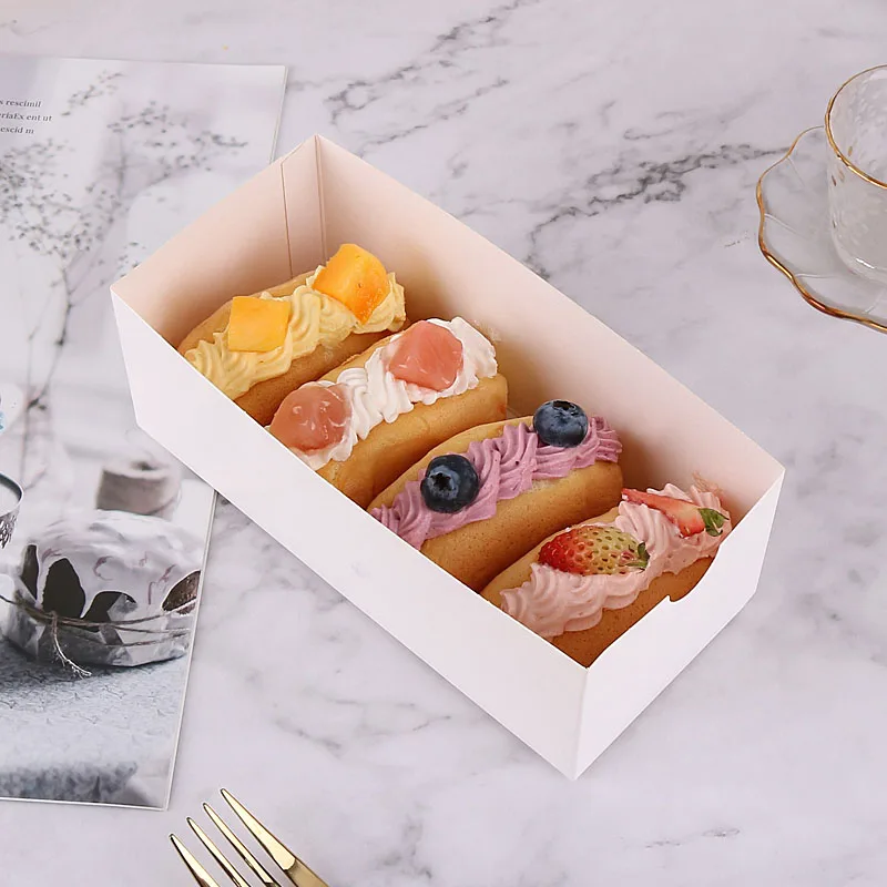 Wholesale Cookie Boxes with Clear Window for Donuts Dessert Pie Cake Packaging Box Food Packing Cupcake Boxes Carbonpaper White