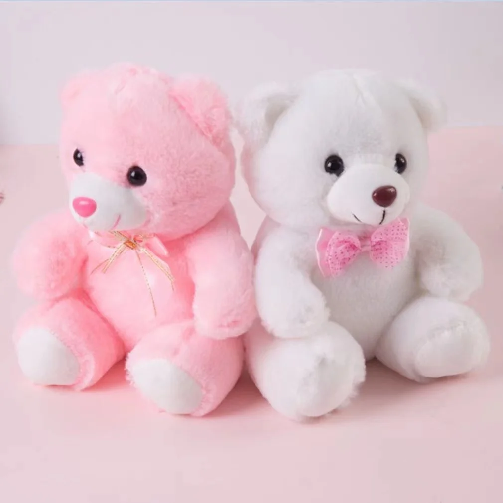 In Stock 22cm Light Up Led Teddy Bear Soft Night Glow Companion Doll Christmas Teddy Bear Plush Toy