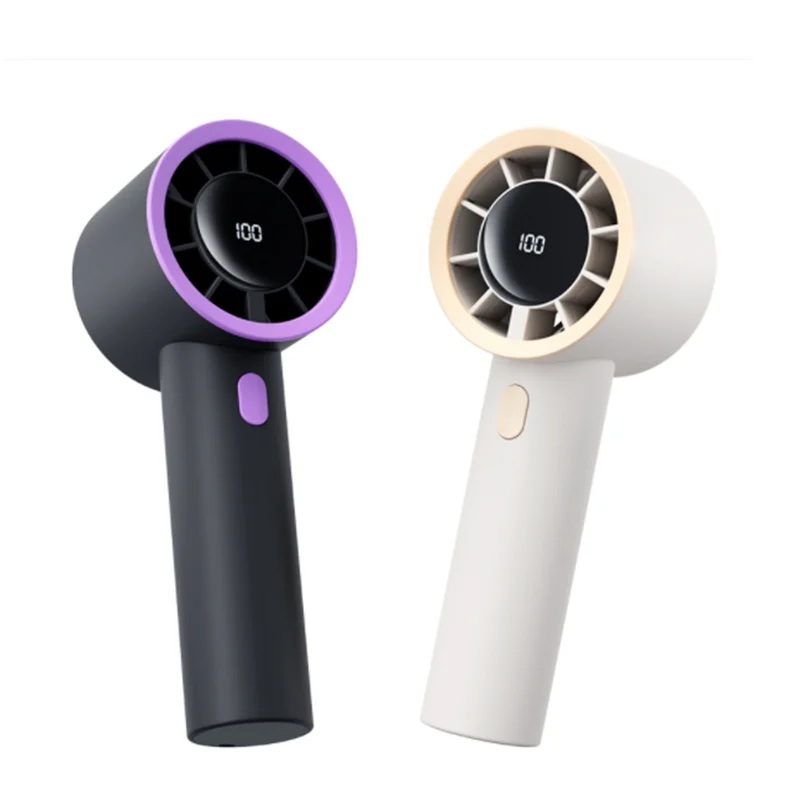 Hot Sale Summer Air Cooling High Speed Fan Rechargeable Smart Digital Display Portable Mini Turbo Handheld Fan