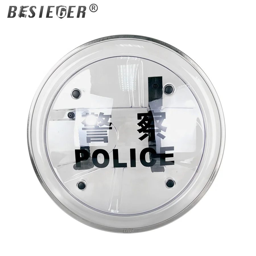 Hand held metal rimmed police riot shield PC polycarbonate reinforced 147j Joule high performance military riot shield