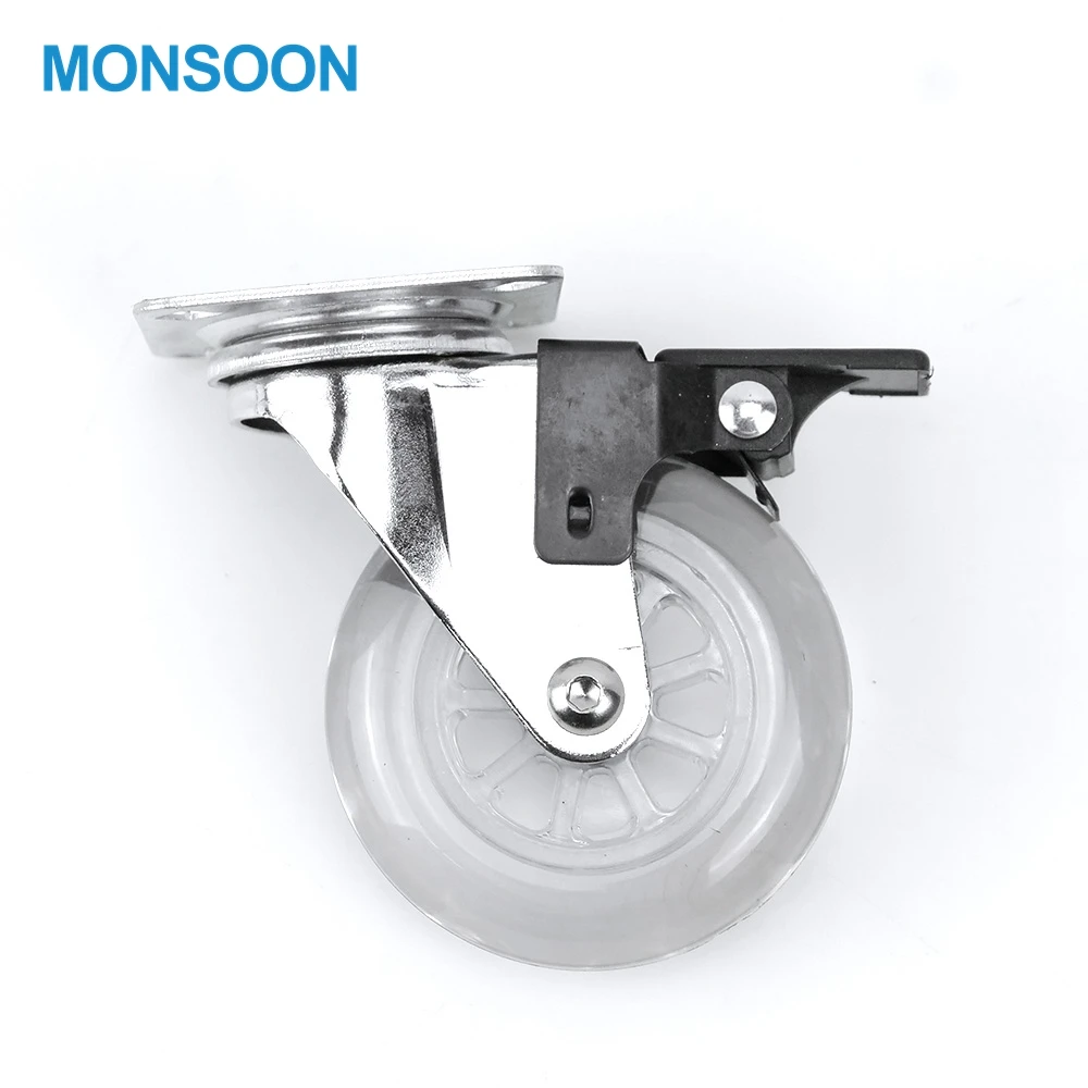 MONSOON PU Funiture прозрачное Поворотное Колесо с тормозом производитель Китай