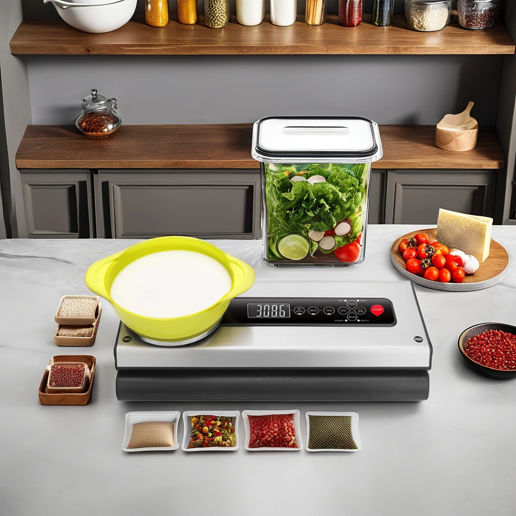 Automatic Vacuum Food Sealers with Kitchen Digital Scale and Car Use for Dry Moist Mode Food Vacuum Packing