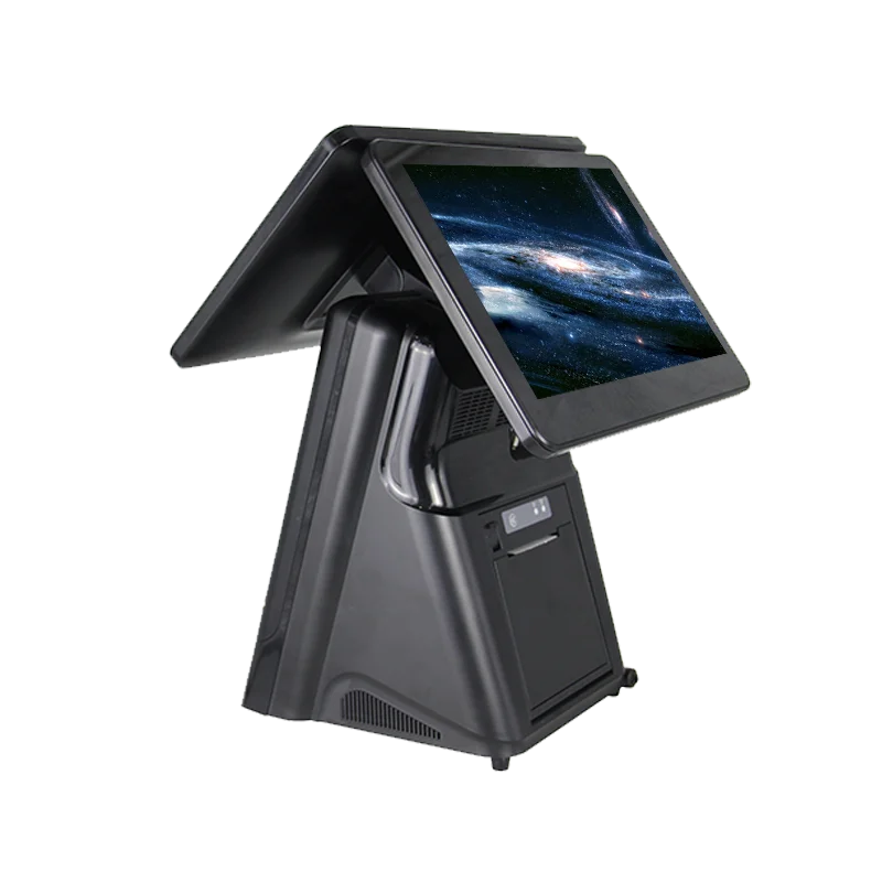 11.6 inch dual screen pos system with cutter printer and wifi and android for supermarket