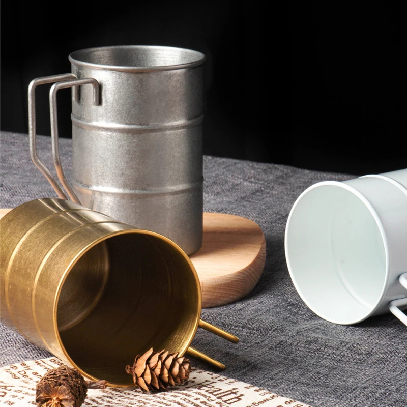 Amazons New 12oz Stainless Steel Cups Beer Mugs With Handle Portable Camping Water Cups Camping Cups Metal For Hiking Outdoor