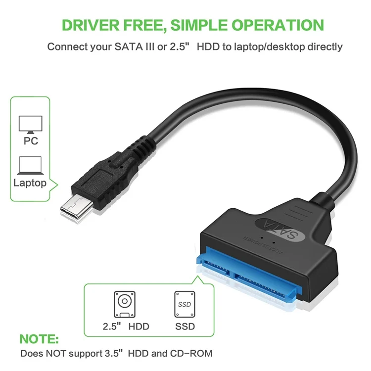 USB 3.0 SATA 3 Cable Sata to USB 3.0 Adapter Support 2.5 Inches External HDD SSD Hard Drive 22 Pin Sata III Cable