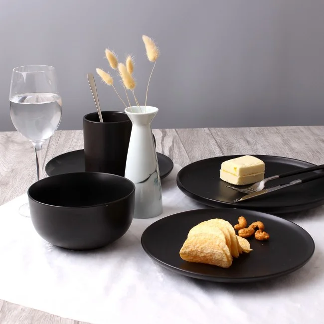 Food Grade Biodegradable Plates and Bowls Sets Tableware Dishes Plates Cups Bamboo Fibre Dinnerware Set