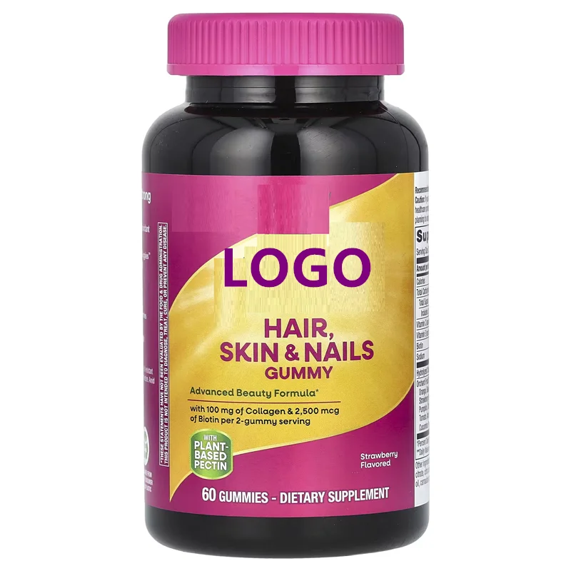 Beauty gummies ароматизированные клубникой 60 таблеток содержащих гидролизованные коллагеновые био-витамины и антиоксидантные витамины C E