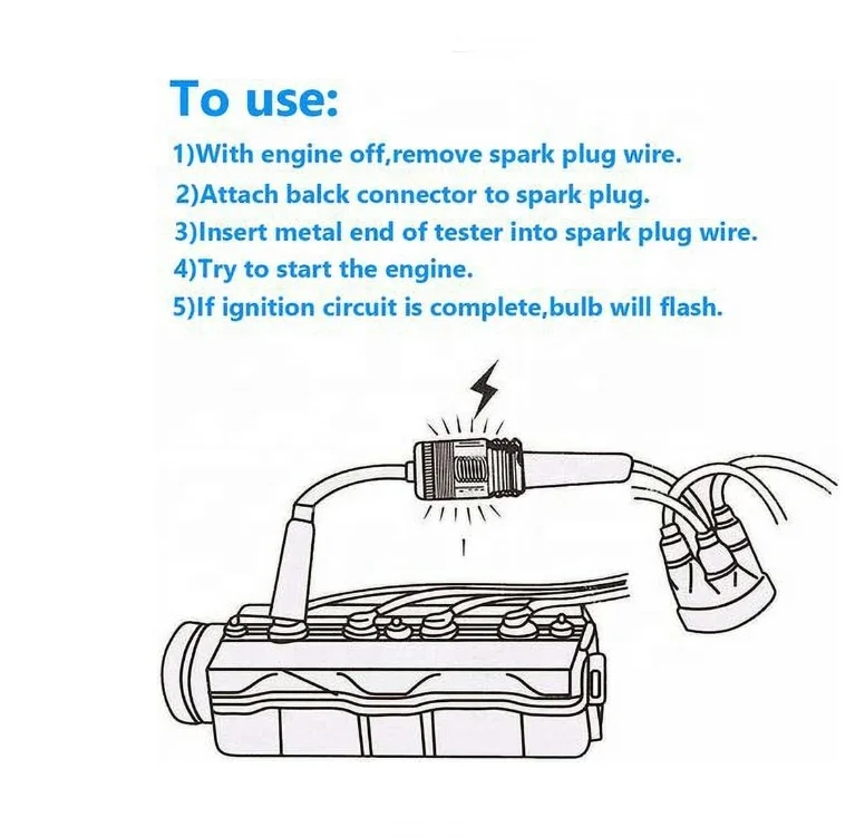 Hot sale CNBJ-86982 Automotive Ignition Spark Tester 12V Car Spark plug Tester Ignition Coil Tester