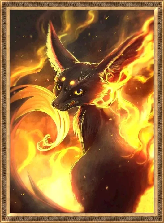 
DIY Fox Diamond Painting for gift and indoor decoration with Full covered Round acrylic diamonds on Oil canvas Size 40x30cm` 