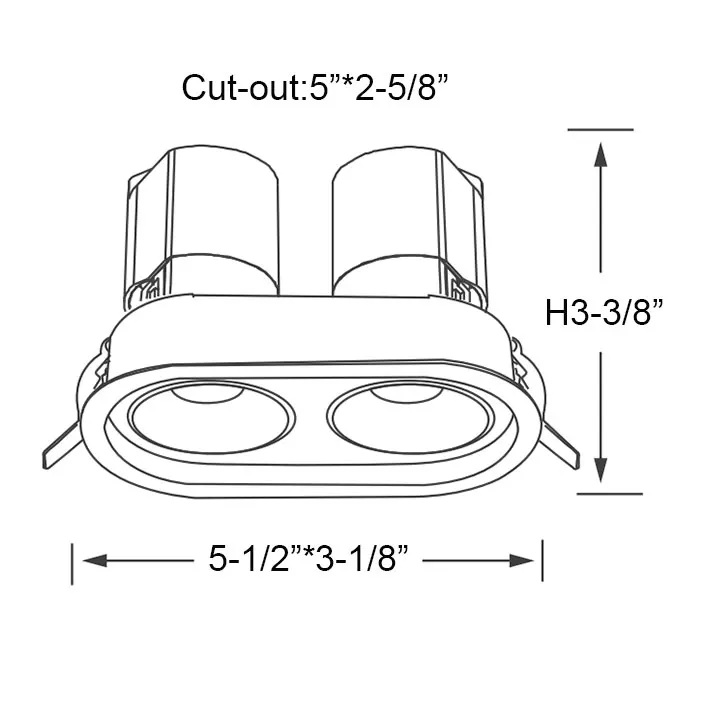 Коммерческое downlights-twins черная технология с регулируемой яркостью cct сменный светодиодный умный встраиваемый светильник