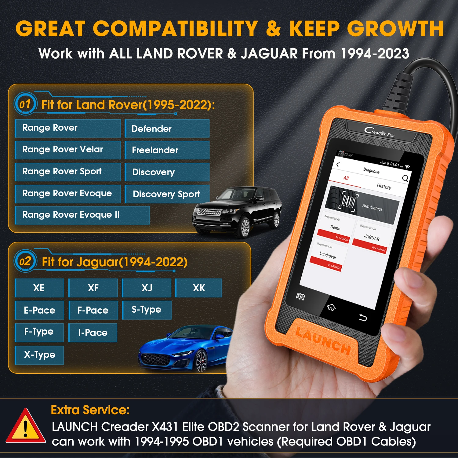 2024 Original Launch CRE Elite for Land Rover Jaguar Obd2 Scanner Auto Diagnostic Tool All service Lifetime Free Update