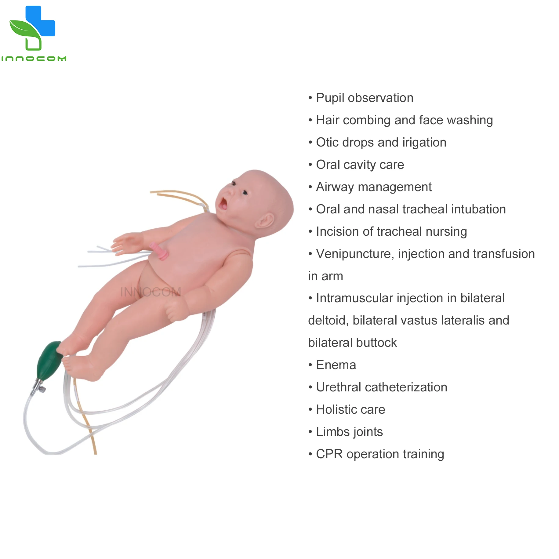 Full-Functional PVC Infant Nursing and CPR Manikin for Medical Training Model for Medical School & Classroom Use