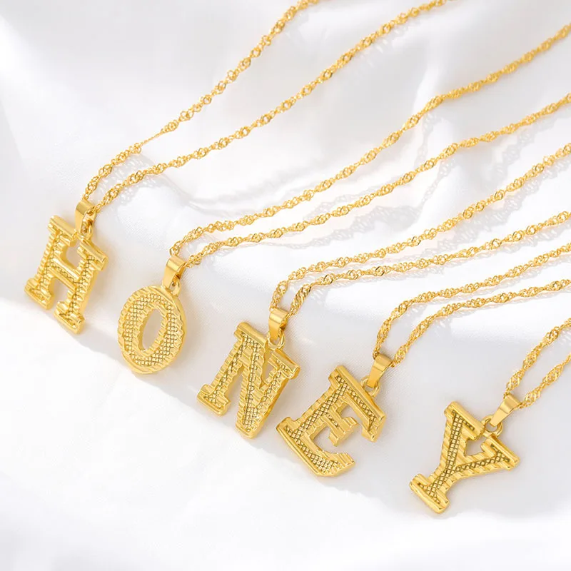 New Fashion Letter Necklace Gold Plated Initial Necklace Jewelry for Women Hot Sell Letter Necklace Jewellery