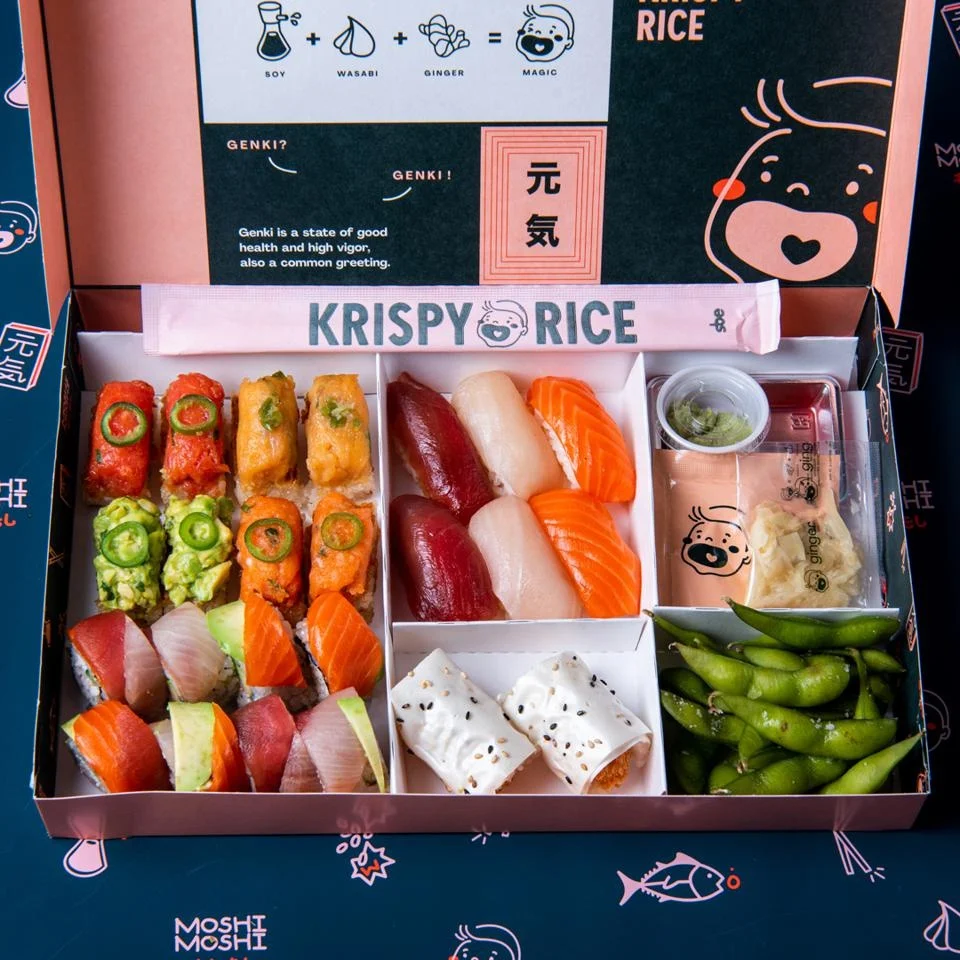 Wholesale biodegradable custom disposable food paper sushi to go bento lunch box Japanese sushi takeaway box with divider