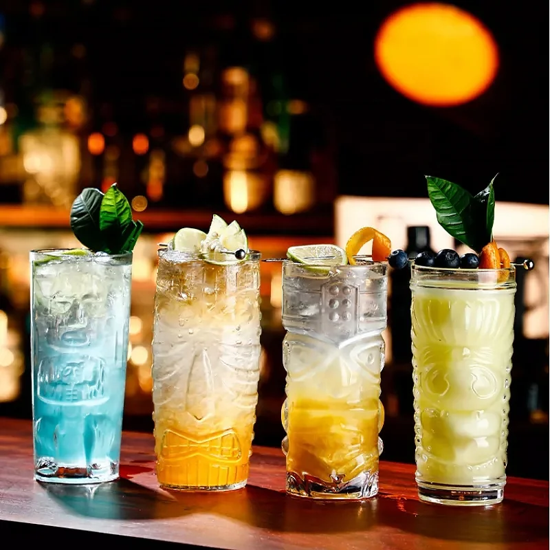 Tiki стаканы чашка кружка экзотические зомби коктейли тропический остров напитки бар