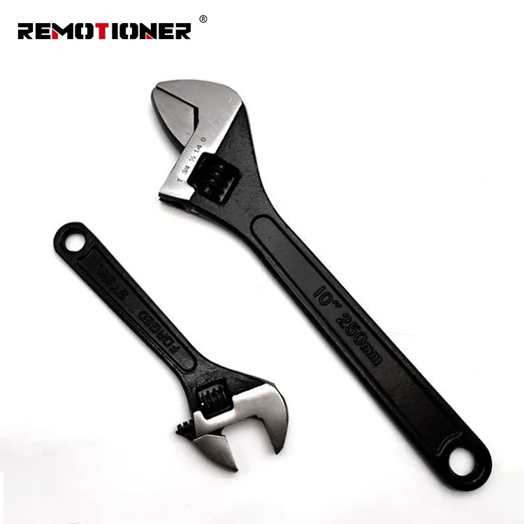 Factory Supply 8-10-12 Inch Heavy Duty Flexible Spanner Carbon Steel Black Oxide Adjustable Wrench