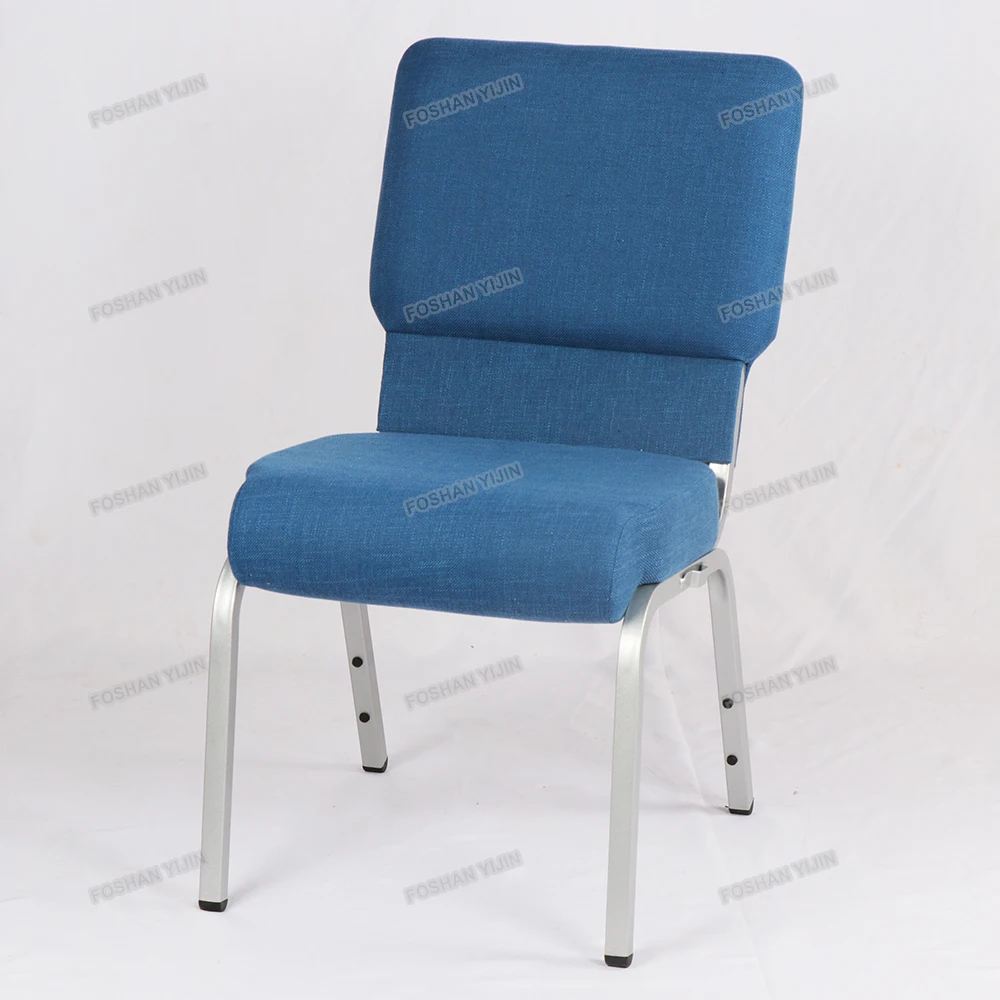 wholesale cheap high quality  interlocking waterproof navy blue used  metal church banquet chair