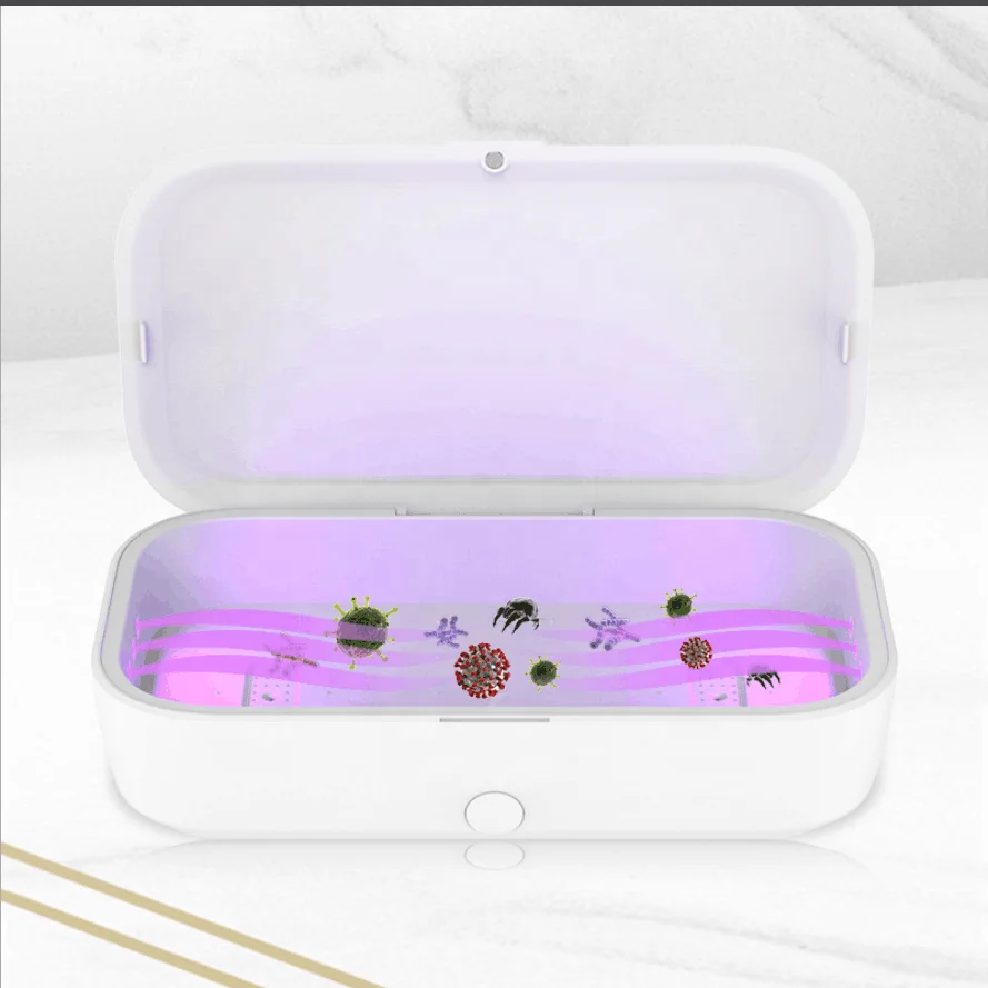 
2020 Newest multifunction cell phone wireless charger box 10W with Anti virus Disinfection Box 