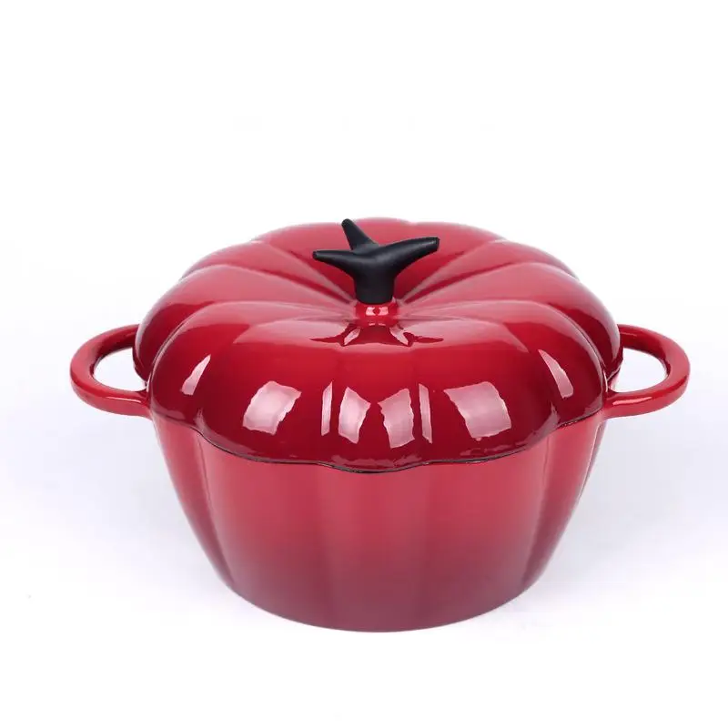Factory Supply High quality ceramic coating cast iron enamel hot pot/soup pot--red