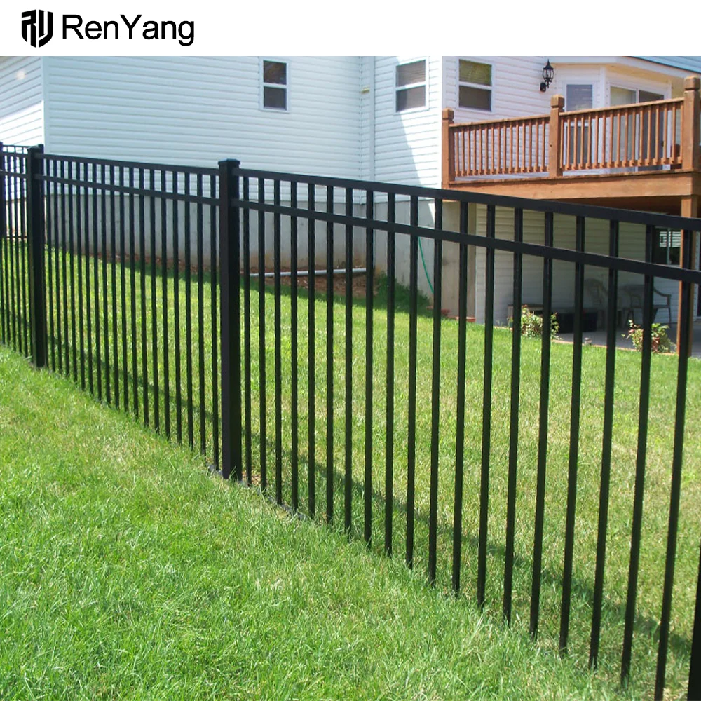 Wrought Iron Fence Supplies Outdoor House Backyard Perimeter Garden Black Metal Fence Steel Fence Panels