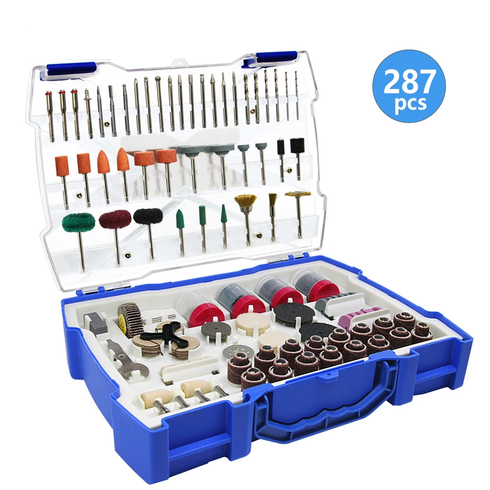 287pcs Rotary Tool Accessory Set with 3.2mm Shank for Grinding Polishing Cutting Drilling Carving