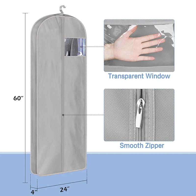 Wholesale Folding Wedding Dress Suit Cover Garment Bag Travel Dust Zipper packaging Garments Bags
